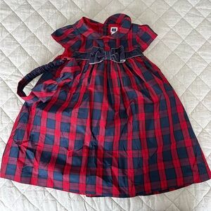 Janie and Jack Red and Navy Plaid Holiday Dress